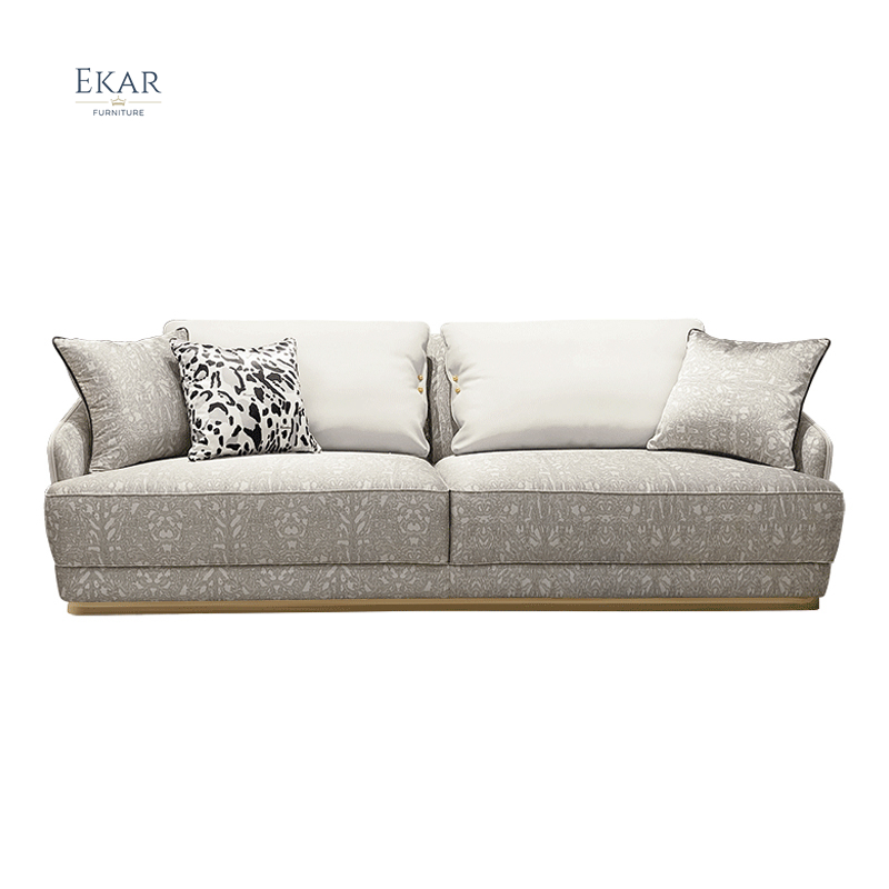 Gold Mirror Steel Base Elegant Sofa - Reflective Modern Comfort