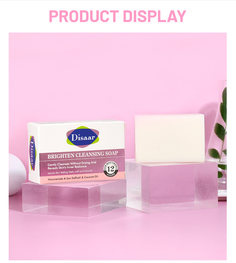 DS5604 Disaar Niacinamide Brightening Cleansing Soap - 100g, Handmade with Coconut Oil Extract, Moisturizing & Lightening, Reduces Acne Scars, Body & Face Soap supplier