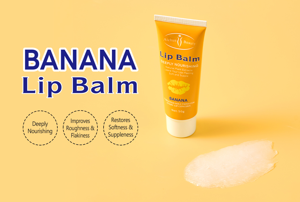 Aichun Beauty 50g Banana Lip Balm Deeply nourishing, improves roughness and flakiness, restores softness and suppleness