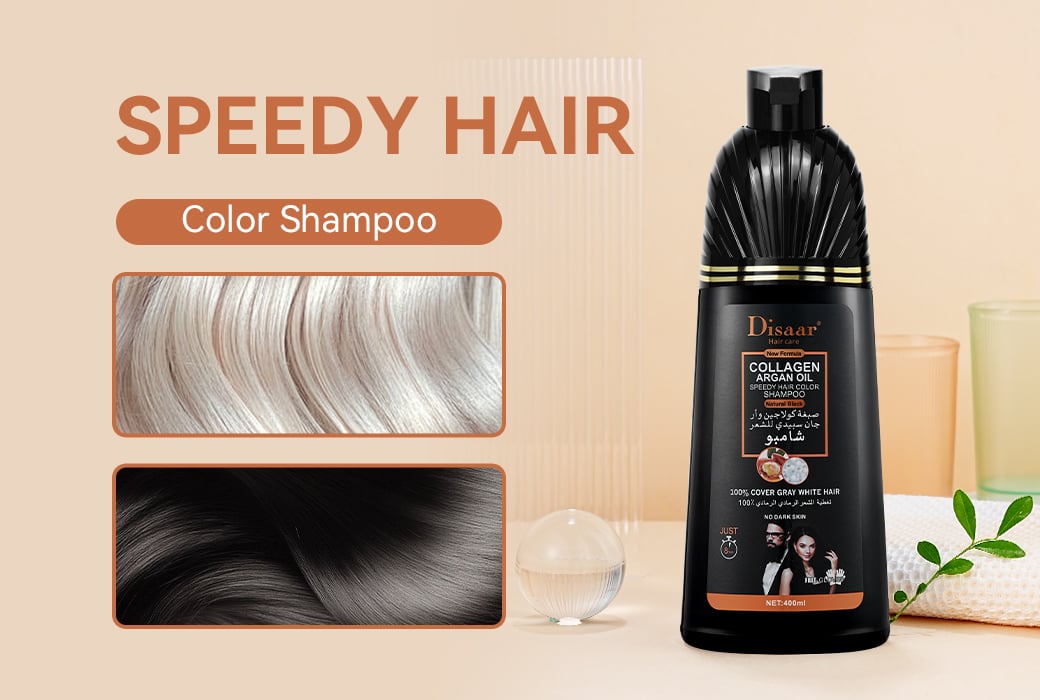 COLLAGEN & ARGAN OIL SPEEDY HAIR COLOR SHAMPOO (Natural Black)