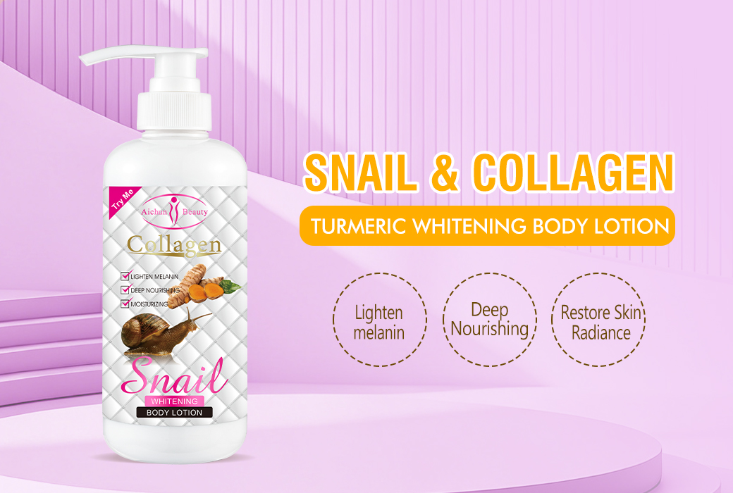 Aichun Beauty 500ml Snail & Collagen & Turmeric Whitening Body Lotion