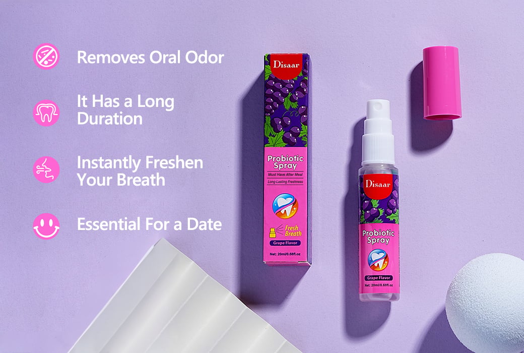Disaar 20ml Probiotic Fresh Breath Spray Grape Flavor Oral Spray for Distribution