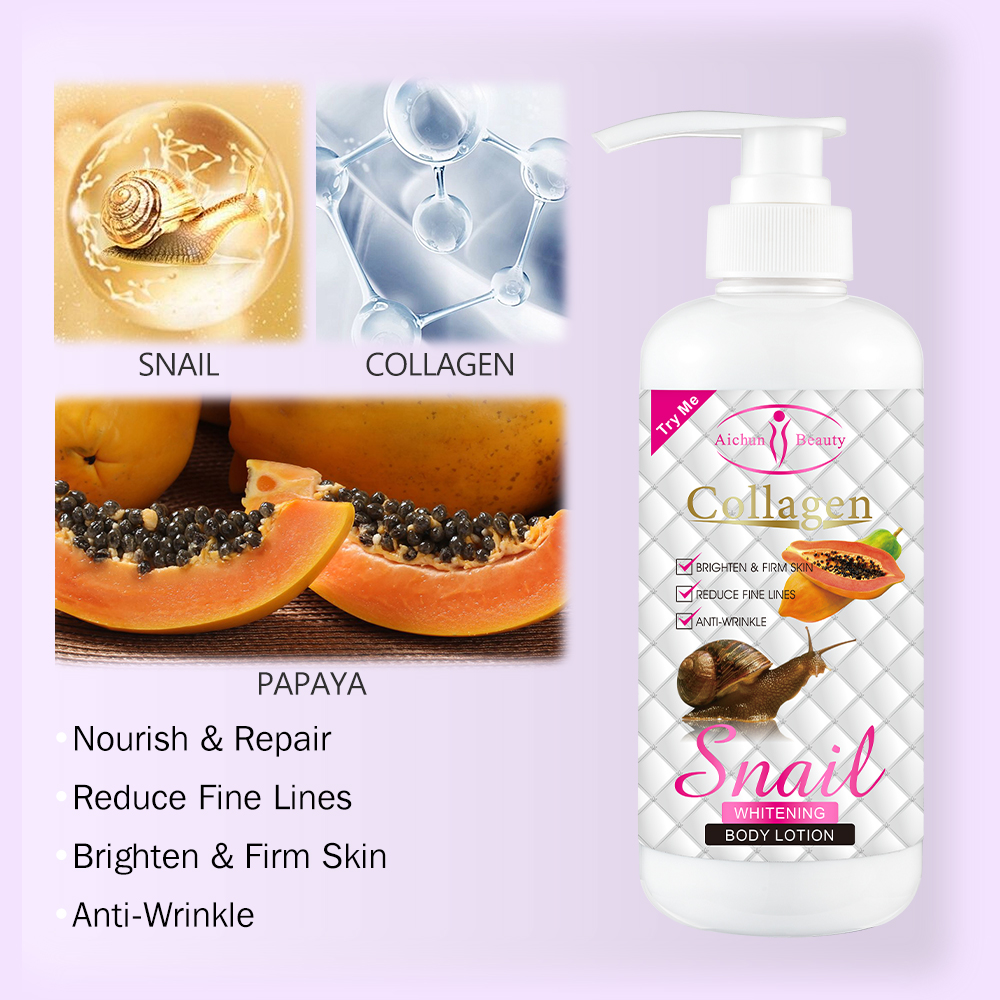 Serie Aichun Beauty de Colágeno de Caracol y Papaya para el blanqueamiento cutáneo, disponible para venta al por mayor y suministro con marca privada
