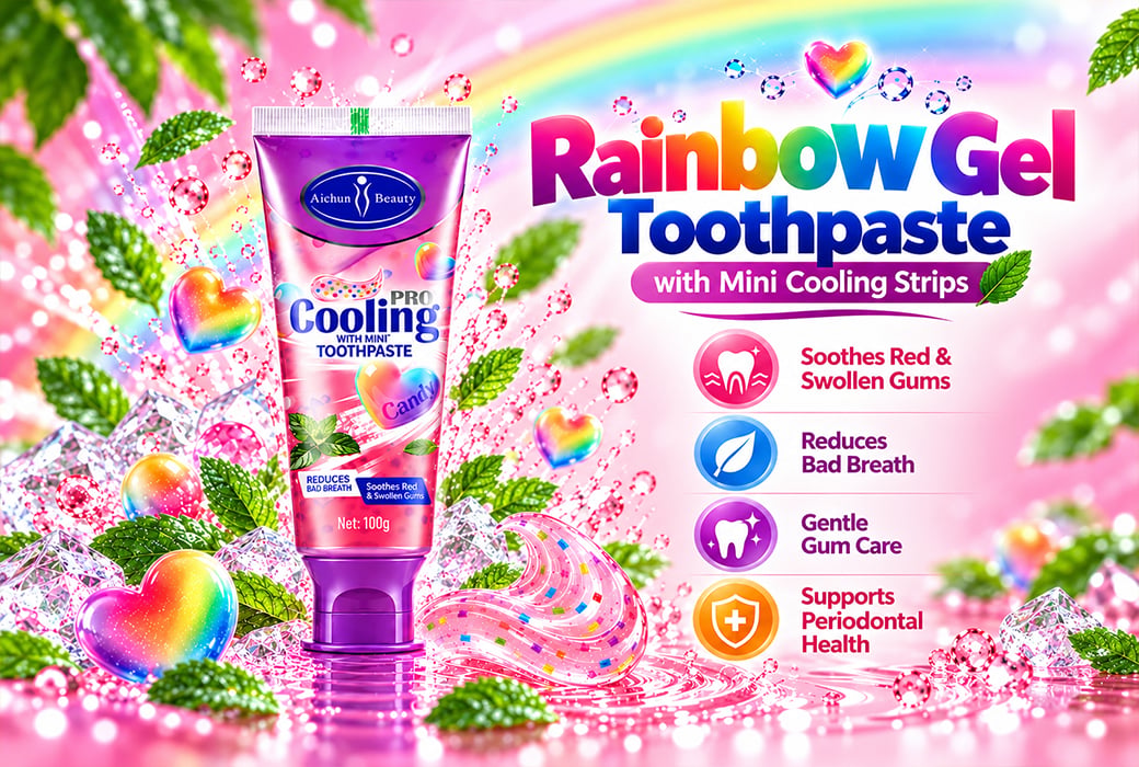 Rainbow cooling gel toothpaste