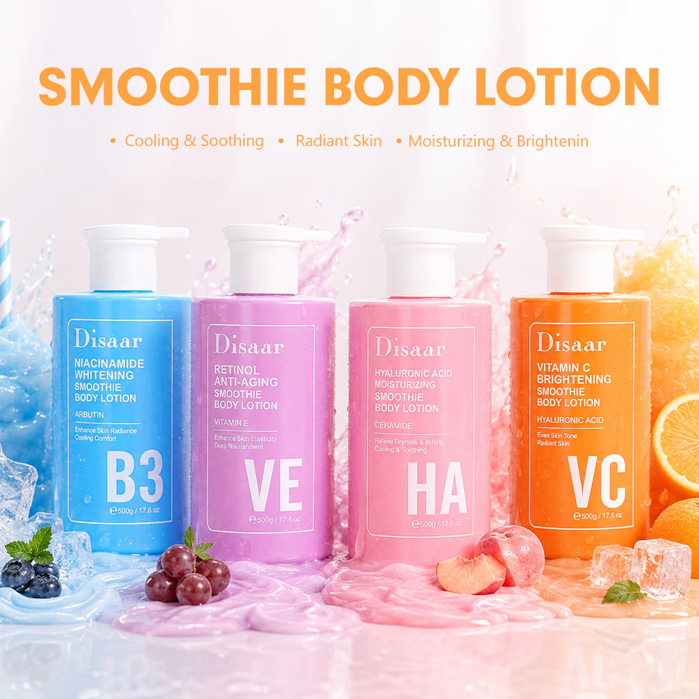 Proveedor mayorista de la loción corporal refrescante Disaar de 500 g para el cuidado iluminador, reafirmante y para pieles secas