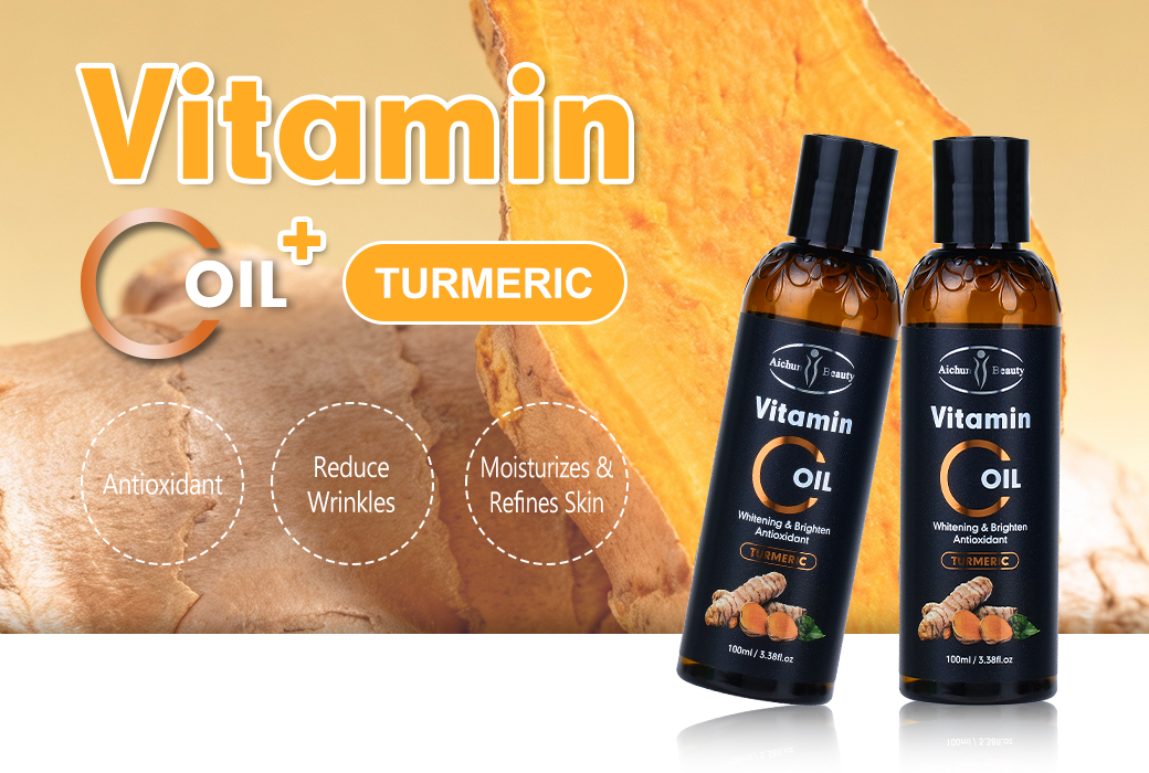 Aichun Beauty 100ml Vitamin C & Turmeric Essential Oil Antioxidant Care Oil for Moisturizing and Skin Refining