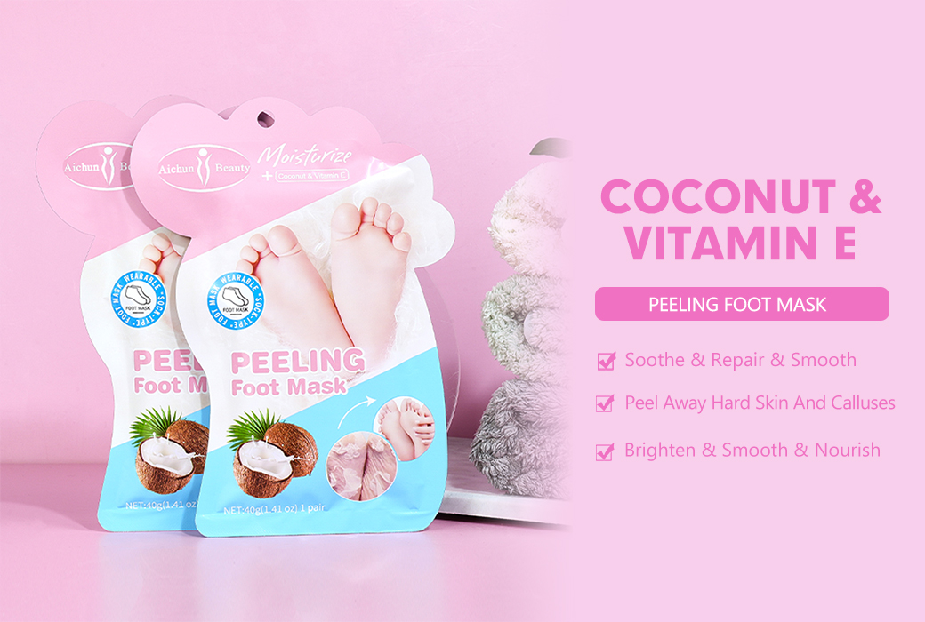 Aichun Beauty 40g Coconut and Vitamin E Peeling Foot Mask Moisturizing and Smoothing Foot Care