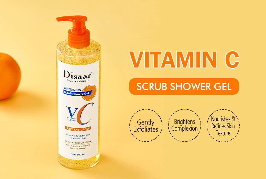 Disaar 500ml Vitamin C Scrub Shower Gel Cleansing & Gentle Exfoliation