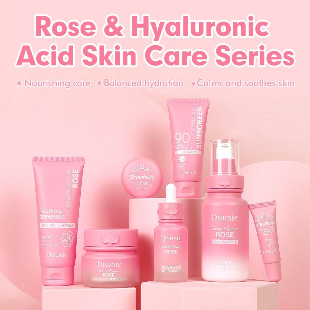 Serie profesional de lujo de ácido hialurónico con rosa: mejores productos para el cuidado de la piel para toda rutina cutánea; calma los problemas cutáneos, entrega rápida en grandes cantidades