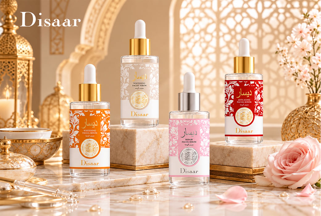 Disaar 40ml Arabian-Style Facial Serum Series with Kojic Acid Retinol Niacinamide & Collagen for Wholesale Distribution and Private Label