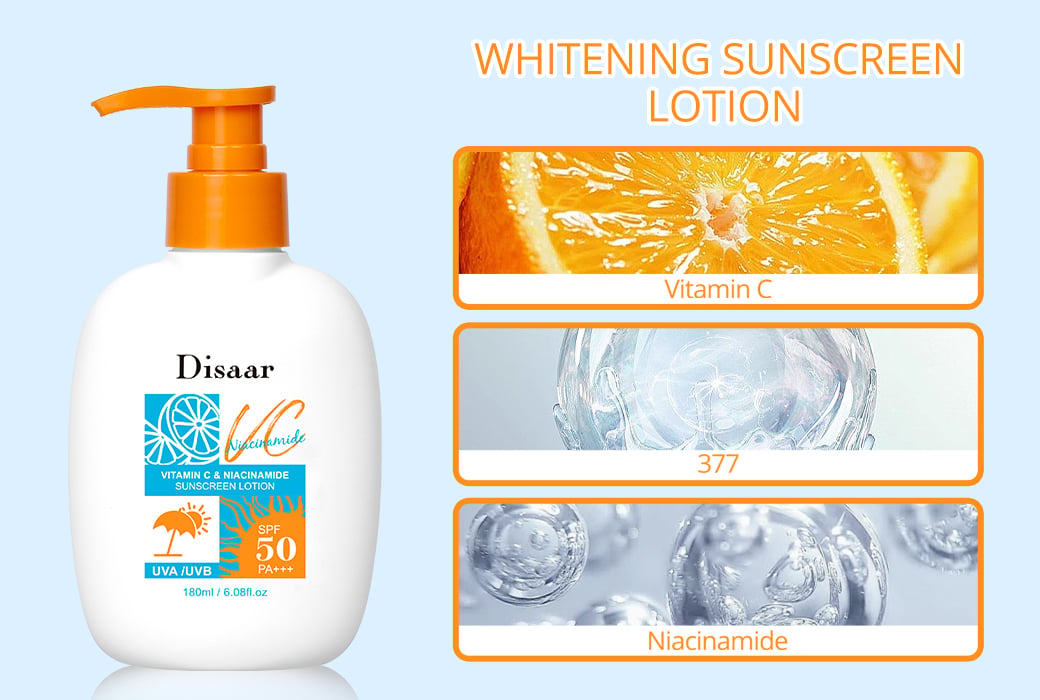 Disaar 180ML Whitening Sunscreen Lotion SPF50 PA+++