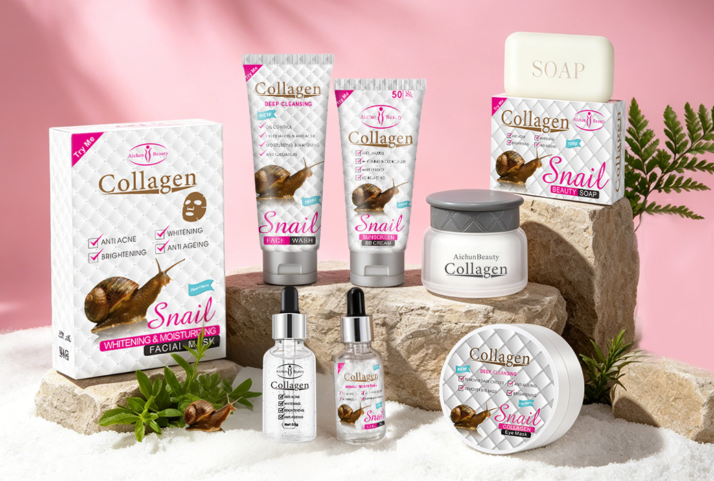 Aichun Beauty Snail & Collagen Facial Care Series Brightening and Moisturizing Wholesale