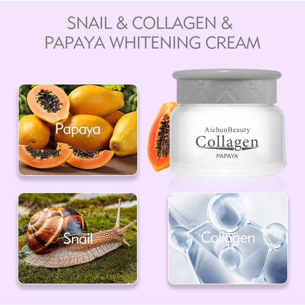 Serie Aichun Beauty de Colágeno de Caracol y Papaya para el blanqueamiento cutáneo, disponible para venta al por mayor y suministro con marca privada