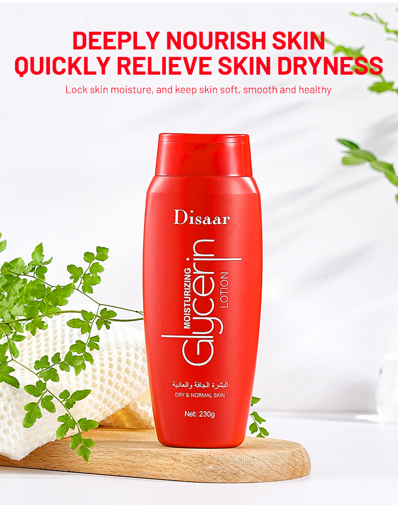 DS5214 Disaar Glycerin Body Lotion with Chamomile Extract - Deep Moisturizing & Nourishing for Dry Skin, 230g, Non-Greasy, Softens & Hydrates details