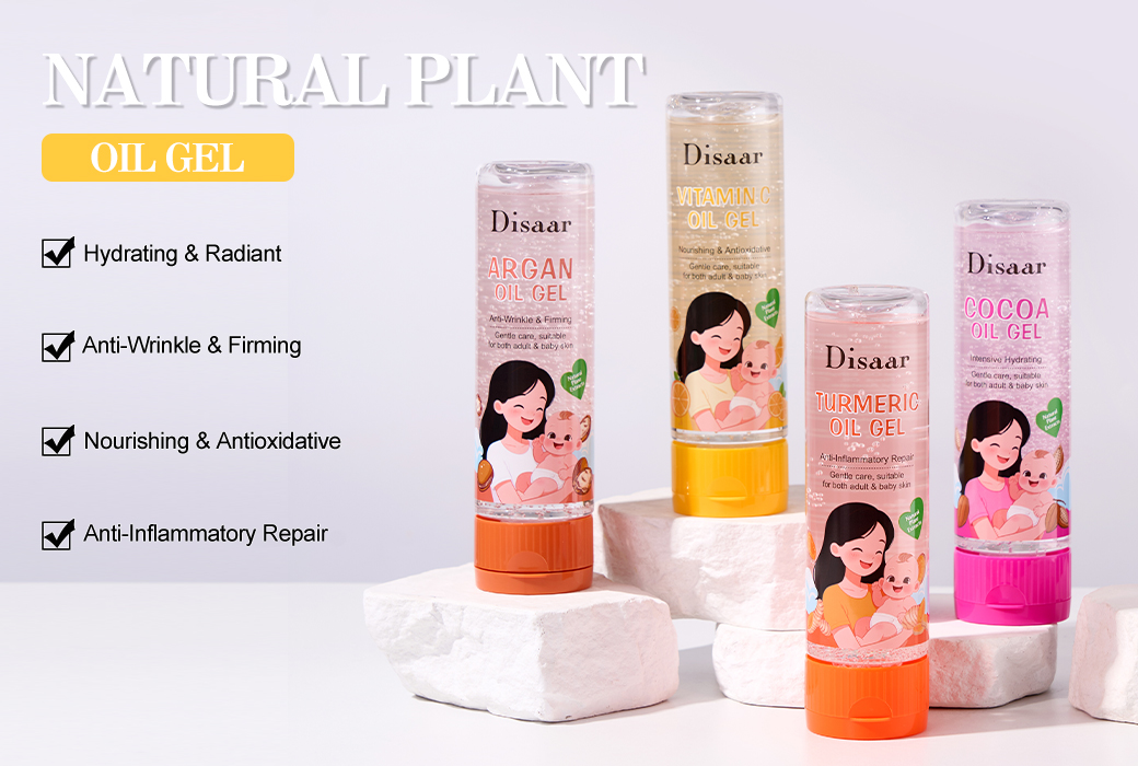 Disaar 300ml Moisturizing Body Oil Gel Natural Plant Extracts Formula for Adult and Baby Skin Care