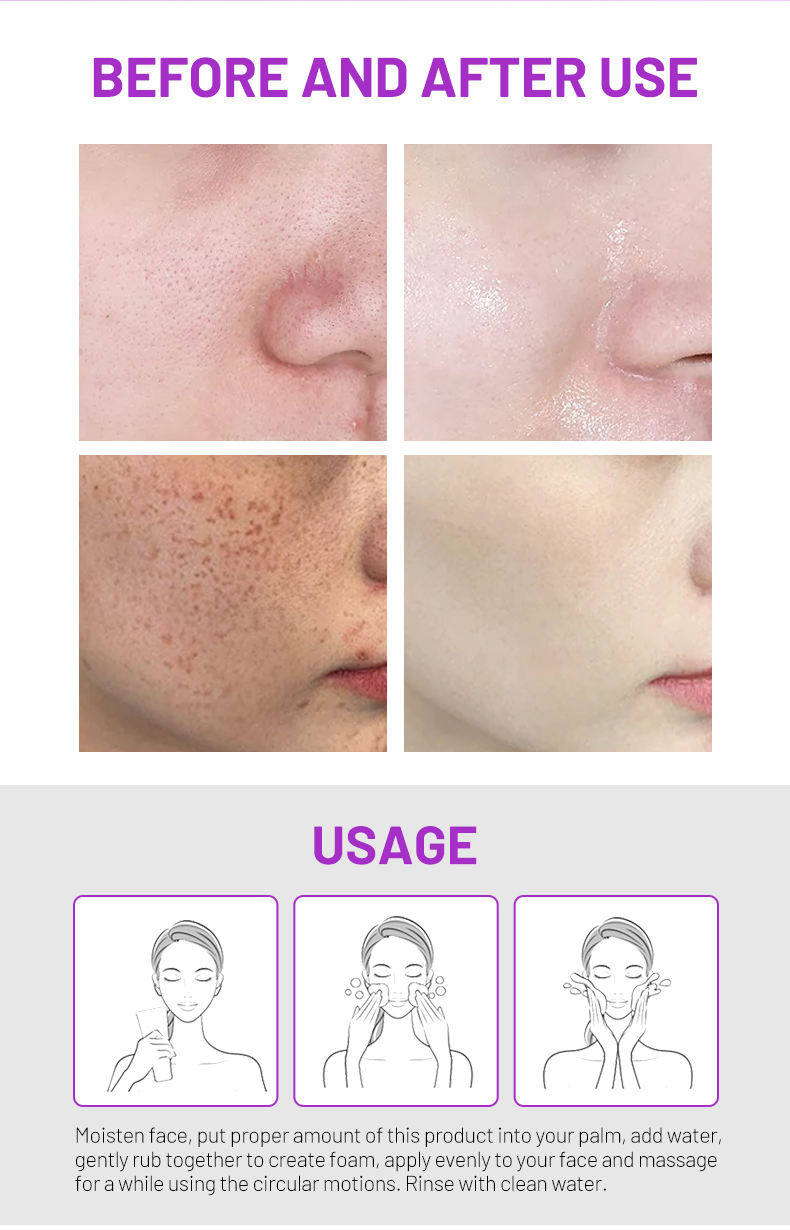 DS5741 100g Lavender & Grape Seed Facial Wash - Soothing & Purifying Cleanser for All Skin Types | LivePro Beauty factory