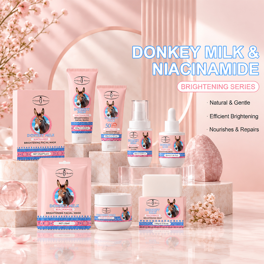 Aichun Beauty Donkey Milk Niacinamide Brightening Skincare Series For Distribution And Private Label