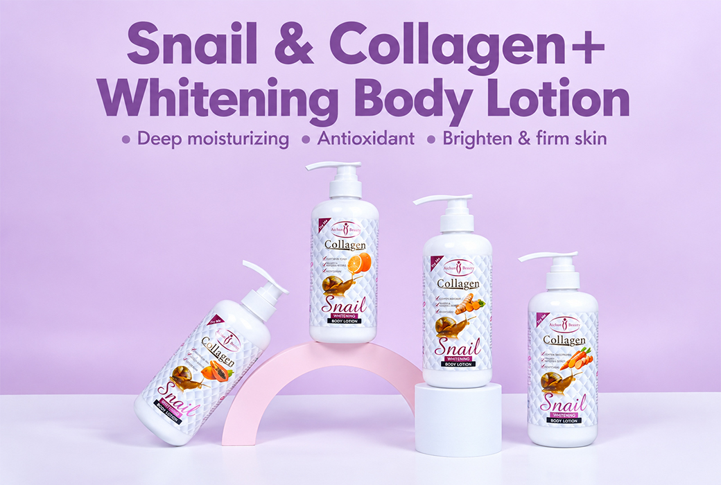 Aichun Beauty 500ml Snail & Collagen Whitening Body Lotion Series for Wholesale Supply, Import and Private Label