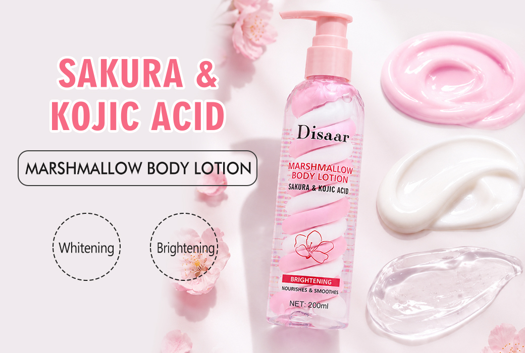 Disaar 200ml Sakura & Kojic Acid Marshmallow Body Lotion for Brightening