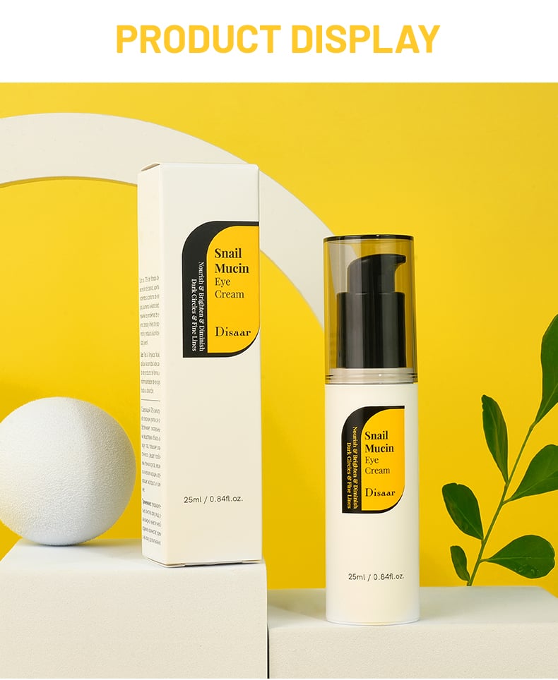 DS5473 Disaar Snail Mucin Eye Cream - 72% Snail Secretion Filtrate & Niacinamide, 25ml, Dark Circles, Eye Bags, and Fine Lines Treatment, Eye Tightening & Revitalizing manufacture