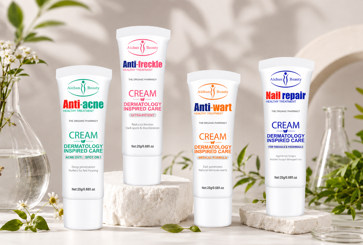 Aichun Beauty 20g Natural Herbal Care Cream Series for Distribution and Private Label