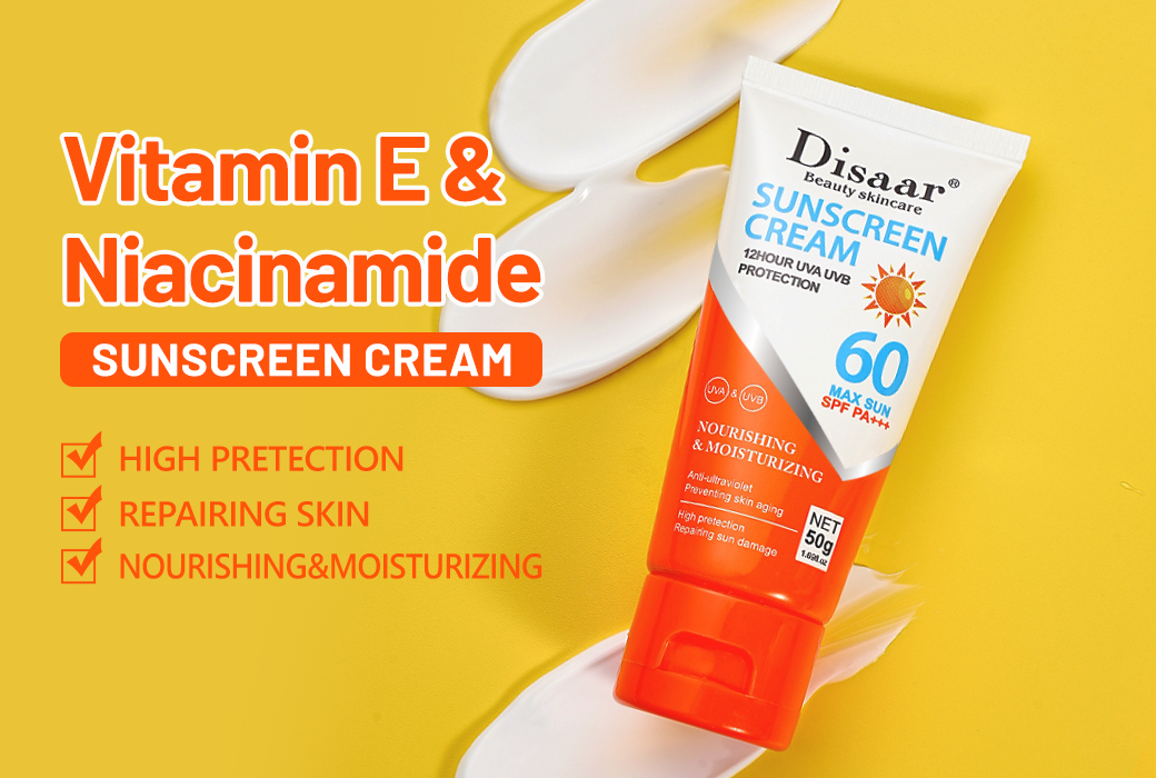 Disaar 50g SPF60+ PA+++ Vitamin E Sunscreen Cream Nourishing High-Protection Sunscreen