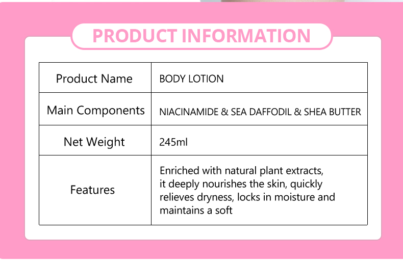 DS5605 Disaar Niacinamide Brightening Body Lotion - 245ml, Shea Butter & Plant Extracts, Moisturizing & Even Skin Tone, Lightening Body Lotion for Soft, Smooth Skin supplier
