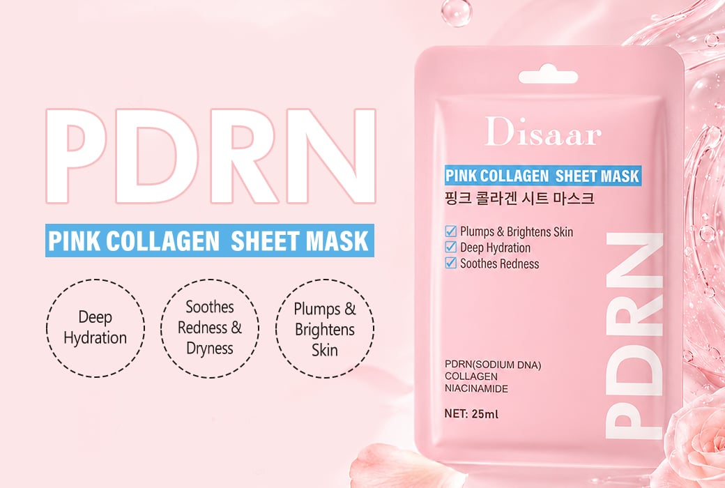 Disaar 25ml × 5pcs PDRN Pink Collagen Sheet Mask Deep Hydration & Soothing