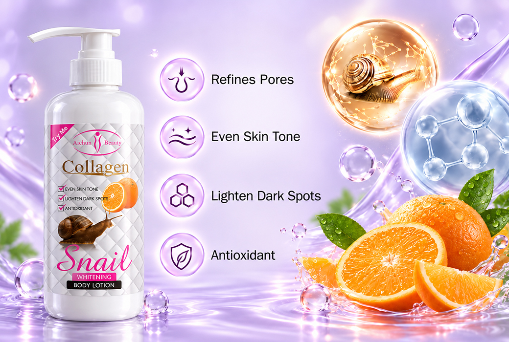 Aichun Beauty 500ml Snail & Collagen & Vitamin C Whitening Body Lotion