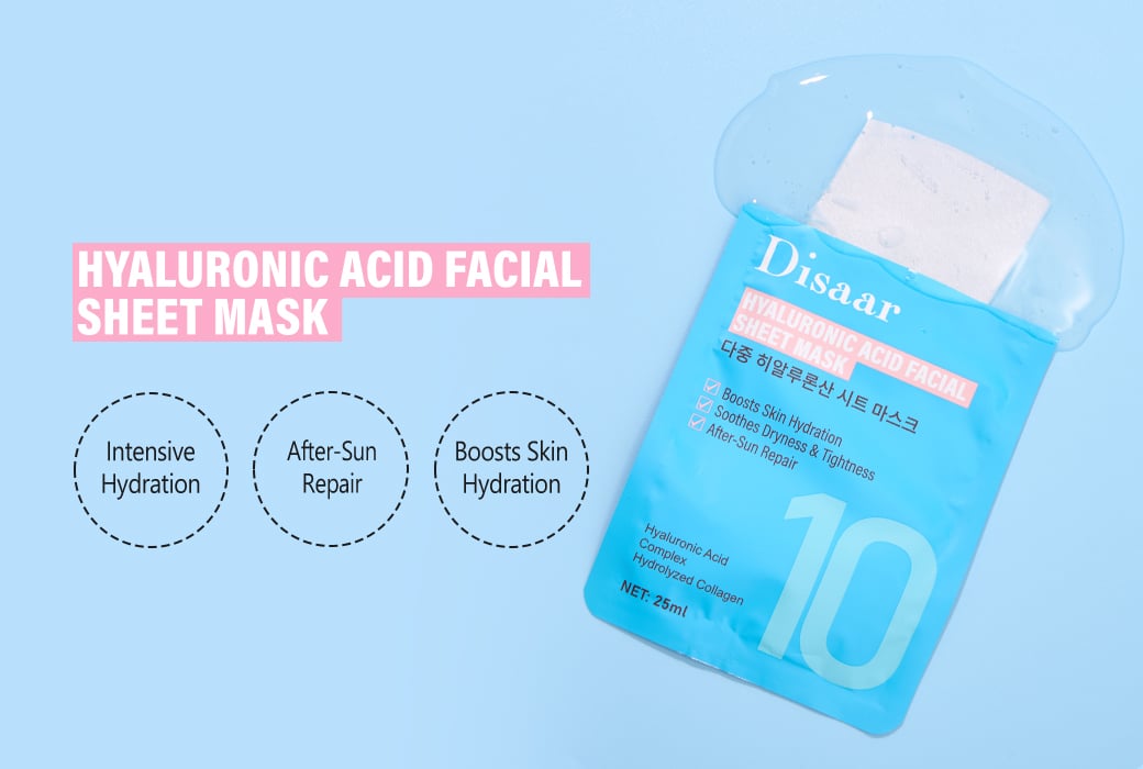 Disaar 25ml × 5pcs Multi-Hyaluronic Acid Facial Sheet Mask