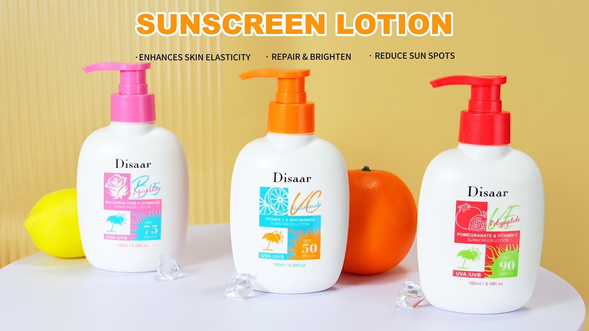 Serie de loción protectora solar de alta protección Disaar de 180 ml