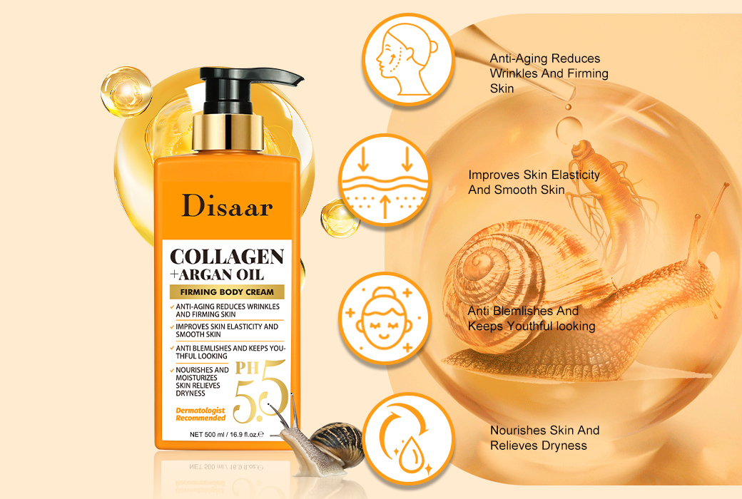 Disaar 500ml Collagen + Argan Oil Firming Body Cream Nourishing Body Lotion