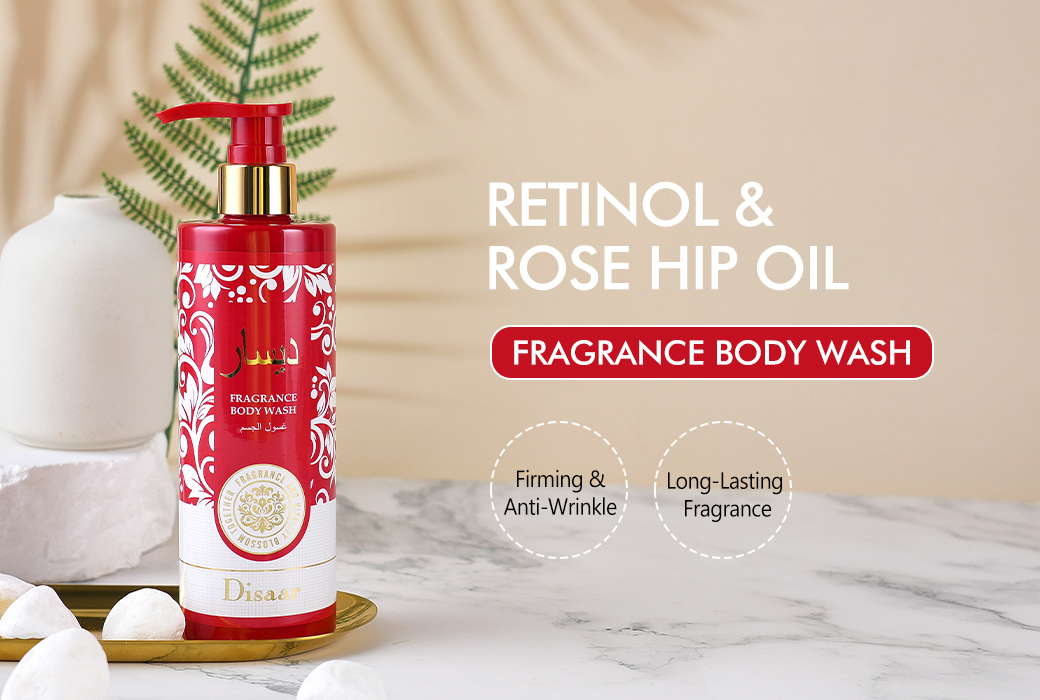 Disaar 320ml Retinol & Rose Hip Oil Scented Body Wash