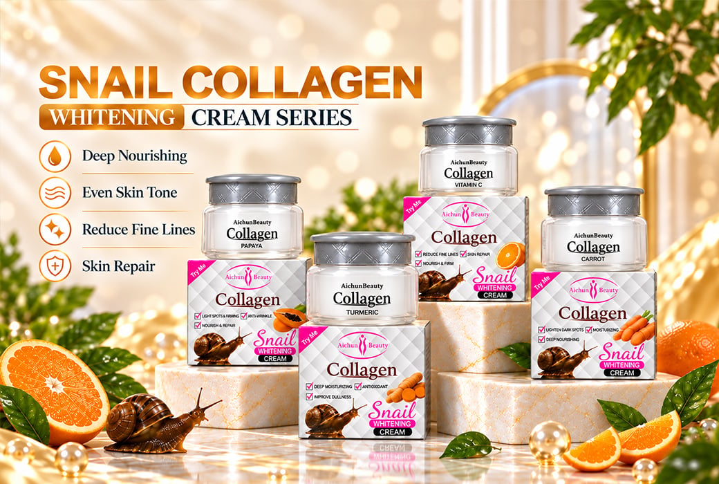 Aichun Beauty 80g Snail Collagen Whitening Cream Series for Wholesale Distribution and Private Label Customization