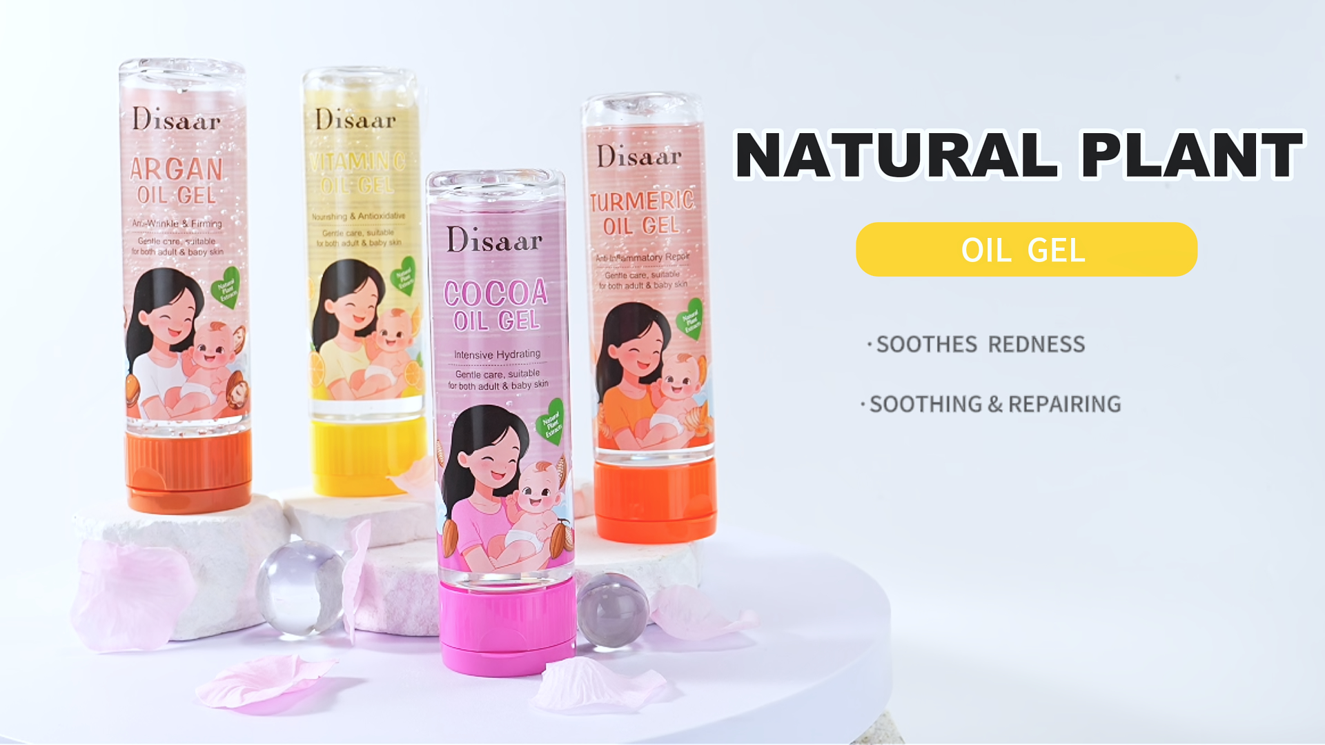 Serie de gel oleoso corporal con extractos vegetales naturales Disaar