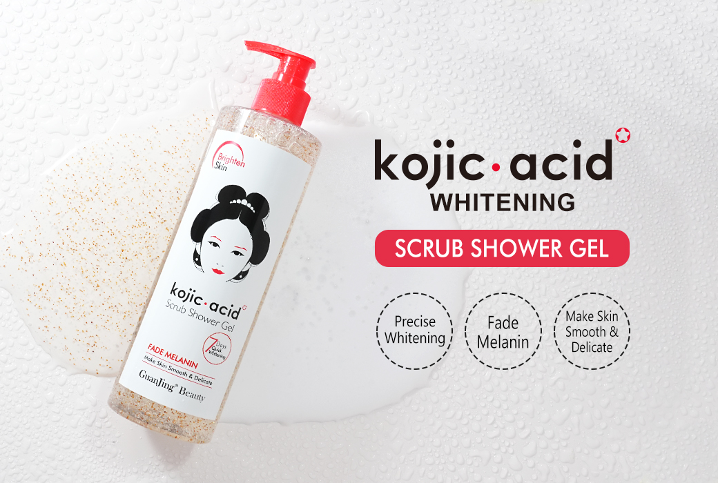 Guanjing 500ml Kojic Acid Whitening Scrub Shower Gel
