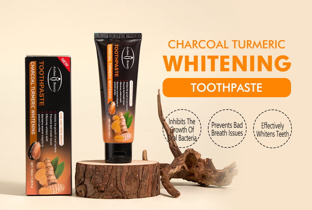 Aichun Beauty 100g Charcoal Turmeric Whitening Toothpaste Gum Care Formula