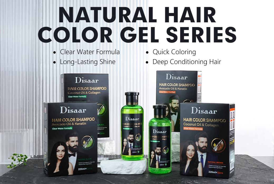 Disaar Clear Water Formula Hair Color Shampoo for Gray Coverage Quick Coloring
