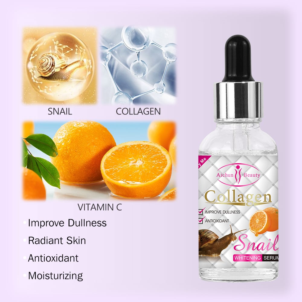 Siri Penjagaan Kulit Aichun Beauty Kolagen Siput, Vitamin C dan Antioksidan untuk Mencerahkan Wajah dan Badan