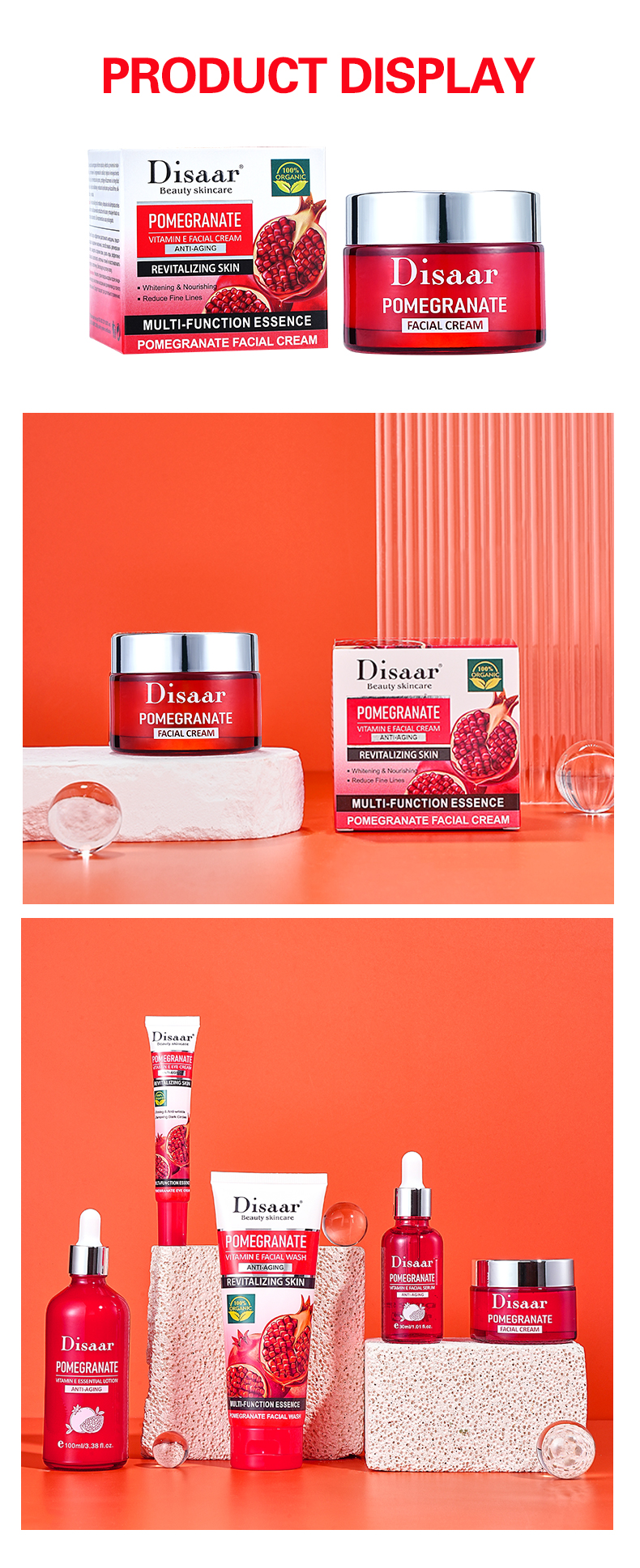 DS5254 50g Pomegranate & Vitamin E Facial Cream - Antioxidant-Rich Moisturizer for Radiant Skin | LivePro Beauty factory