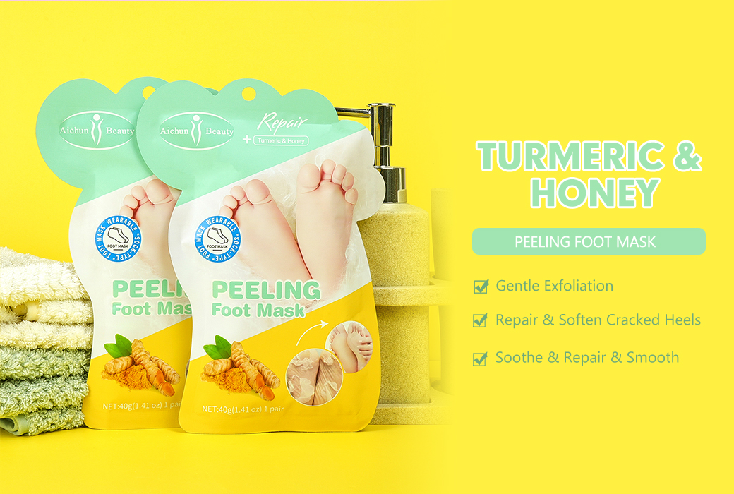 Aichun Beauty 40g Turmeric and Honey Peeling Foot Mask Soothing and Repairing Foot Care