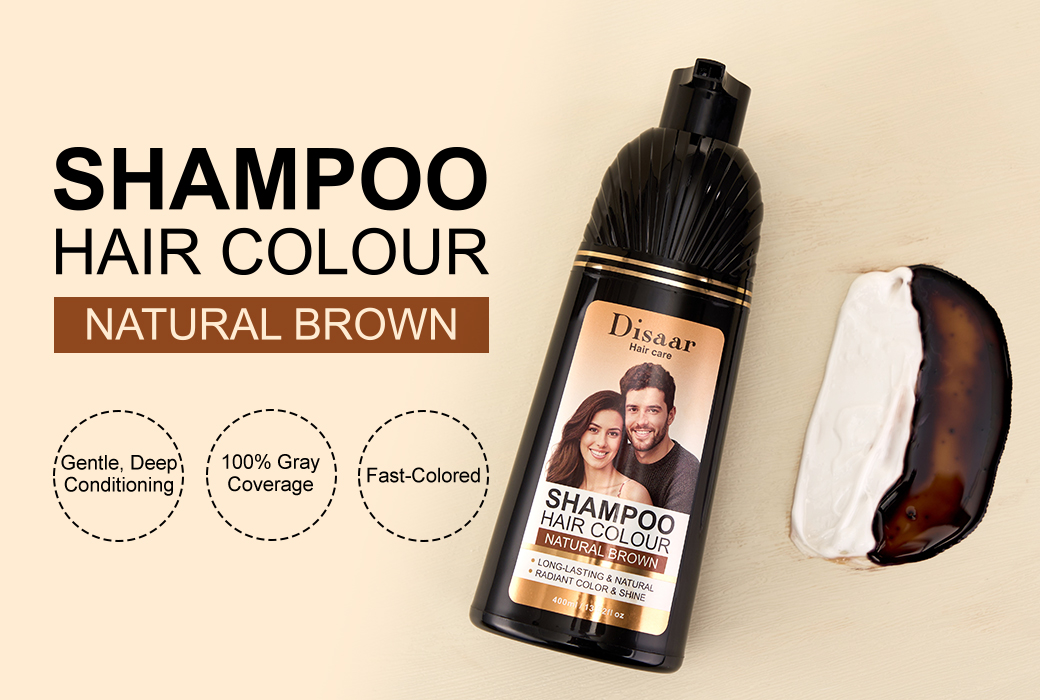 Disaar 400ml Argan Oil & Keratin Natural Brown Hair Color Shampoo