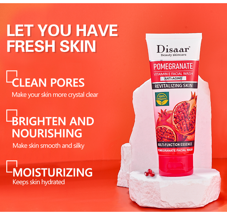 DS5251 100g Pomegranate & Vitamin E Facial Wash - Gentle Cleansing & Antioxidant Boost | LivePro Beauty factory