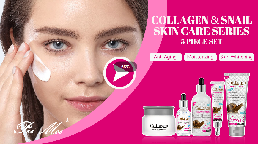 Set de 5 Piezas de Línea de Cuidado Facial con Colágeno y Babosa