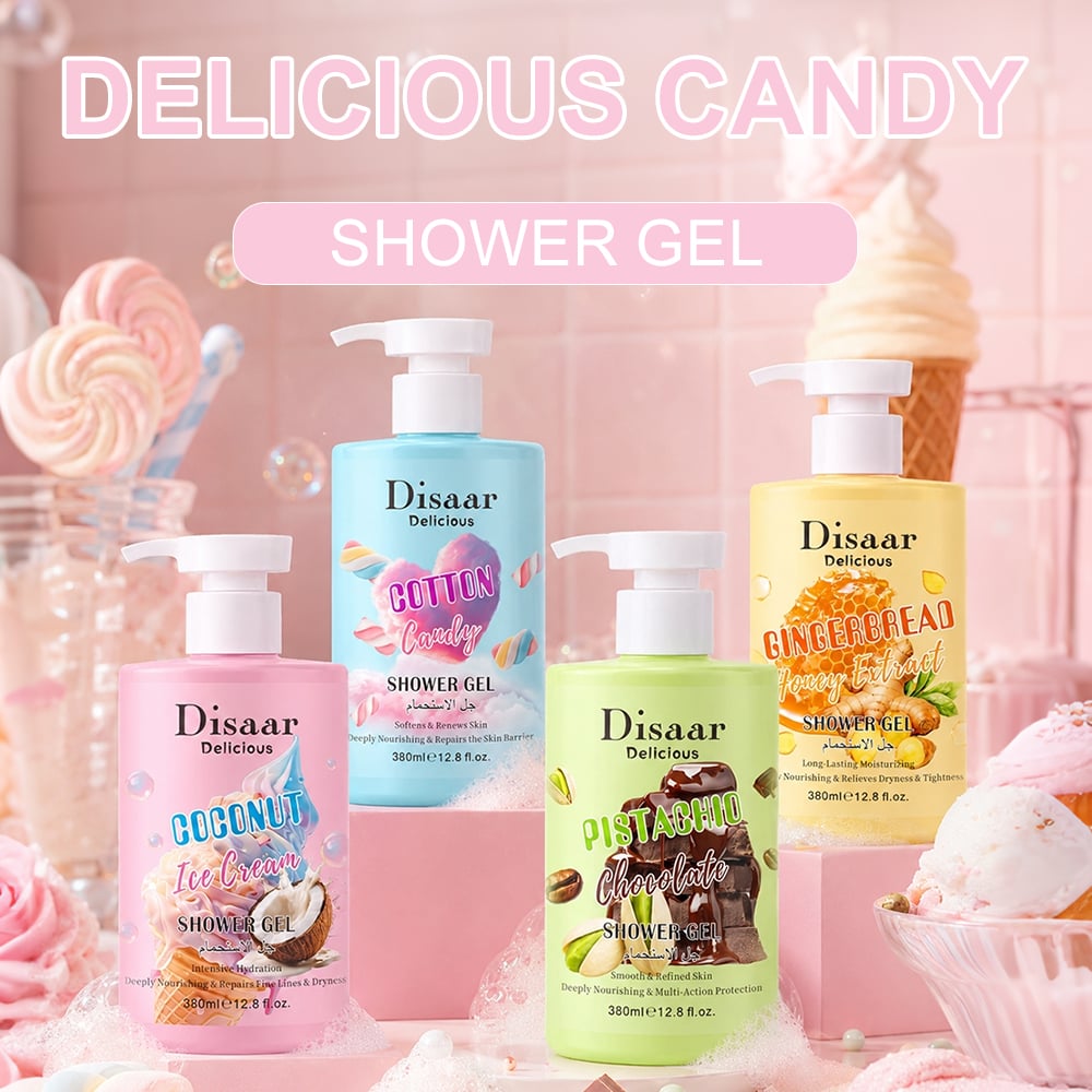 Serie de geles de ducha Disaar de 380 ml, deliciosos y con fragancia duradera, para venta al por mayor y marca privada