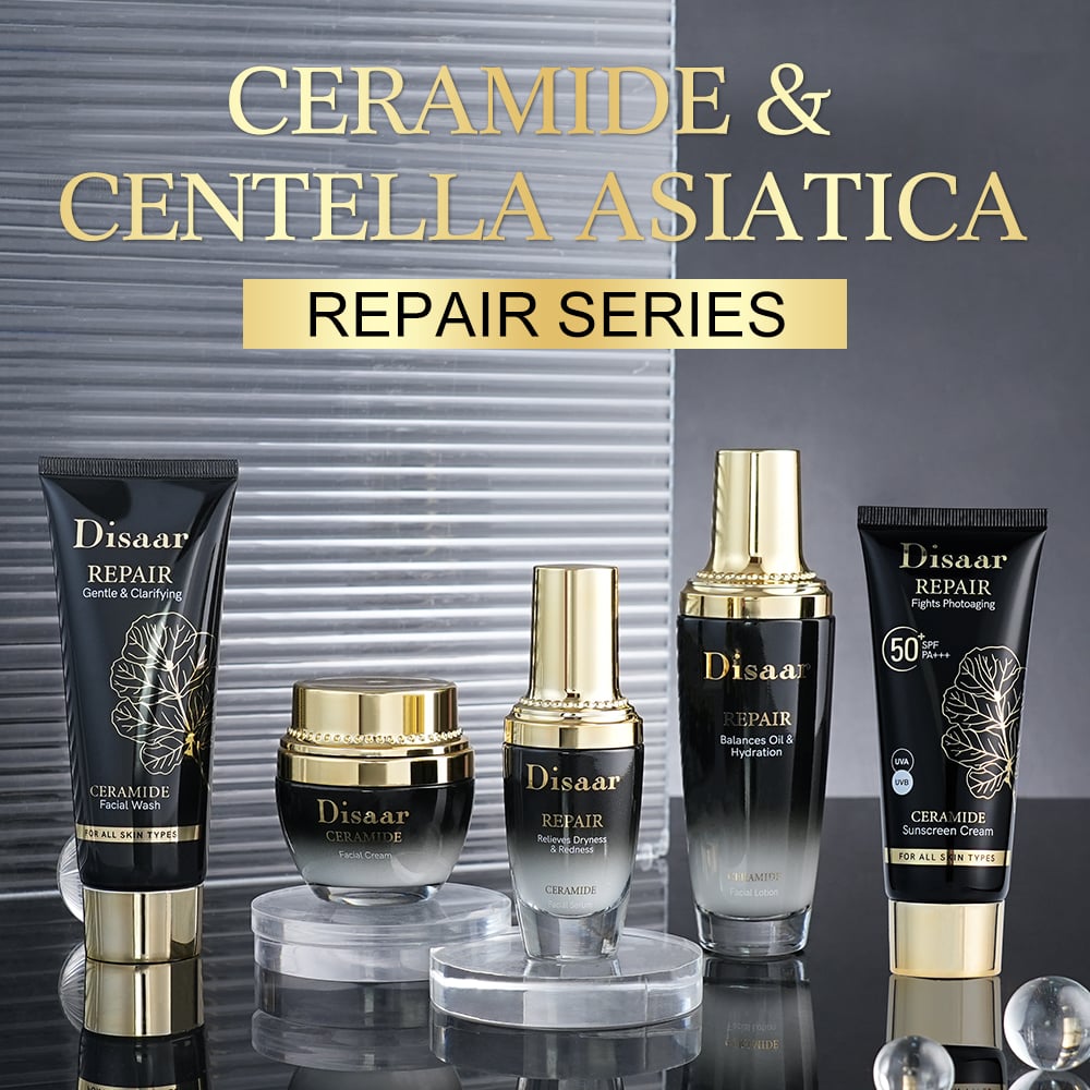 Serie de cuidado de la piel Disaar con ceramidas y centela asiática para la reparación completa de la barrera cutánea, ideal para pieles sensibles y secas