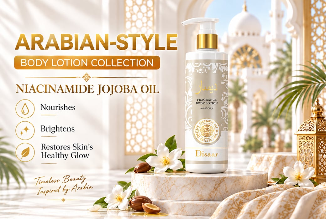 Disaar 320ml Arabian-Style Niacinamide & Jojoba Oil Fragrance Body Lotion