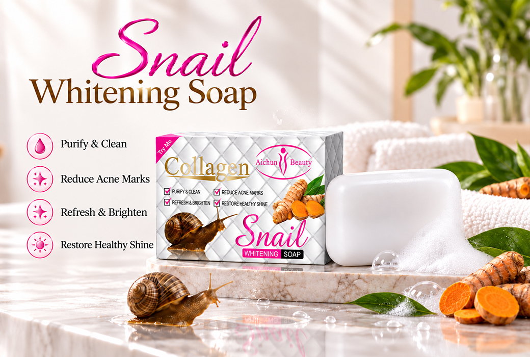 Aichun Beauty 100g Snail & Collagen & Turmeric Whitening Soap