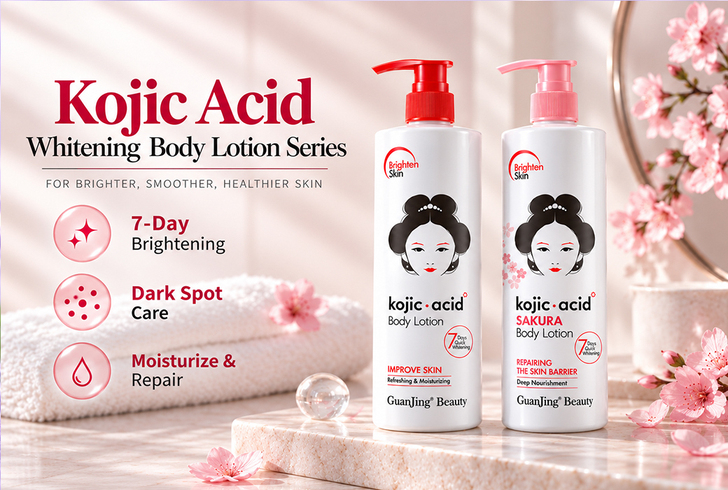 GUANJING Beauty 480g Kojic Acid Whitening Body Lotion Series for Wholesale Supply and Private Label