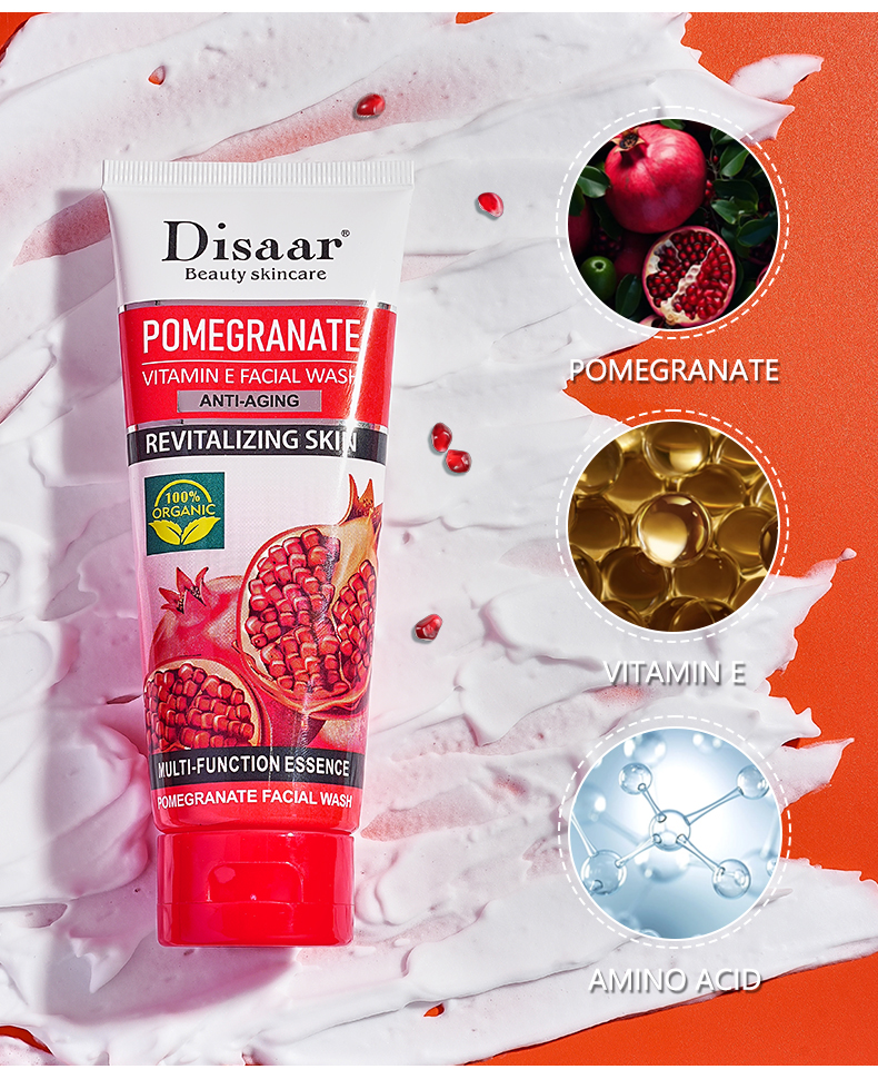 DS5251 100g Pomegranate & Vitamin E Facial Wash - Gentle Cleansing & Antioxidant Boost | LivePro Beauty supplier